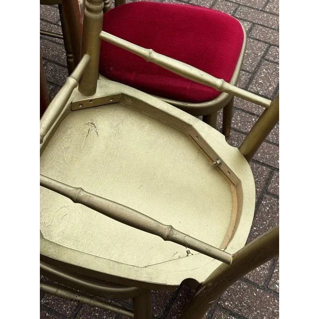 Louis Style Upholstered Gilt Wood Dining Chairs, Set of 12 For Sale - Image 11 of 13