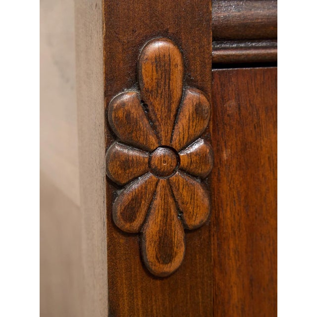 Antique Carved Wood Drop-Front Armoire Cabinet For Sale - Image 10 of 12
