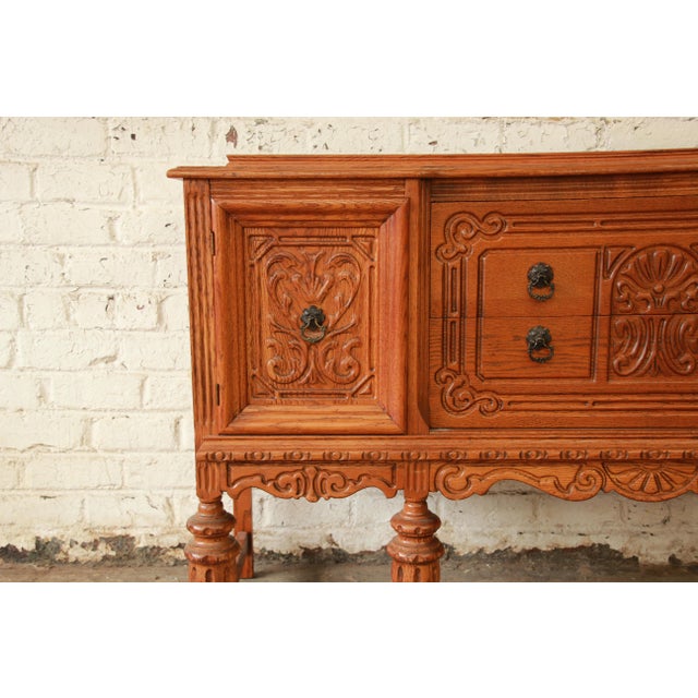Antique Spanish Revival Oak Sideboard Buffet Chairish