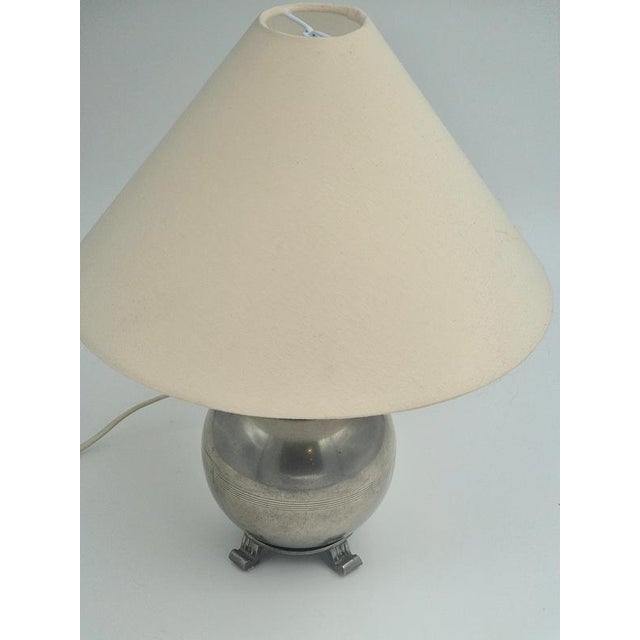Art Deco Swedish Grace Table Lamp in Pewter, Sweden, 1936 For Sale - Image 6 of 10