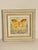 Lovely abstract modern acrylic mini painting of a Butterfly by Elia framed in white gold frame.