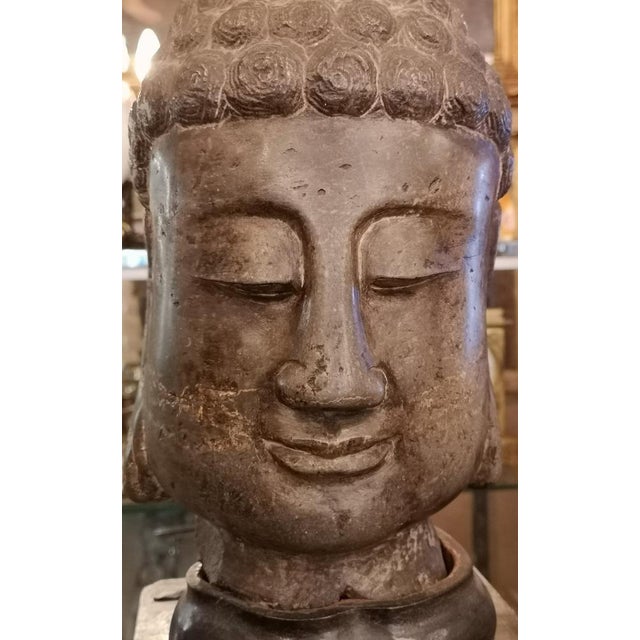Cambodian Artist, Buddha Head Sculpture, 18th Century, Stone For Sale - Image 5 of 18