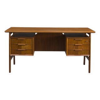 Teak Model 75 Desk from Omann Jun Møbelfabrik, 1960s For Sale