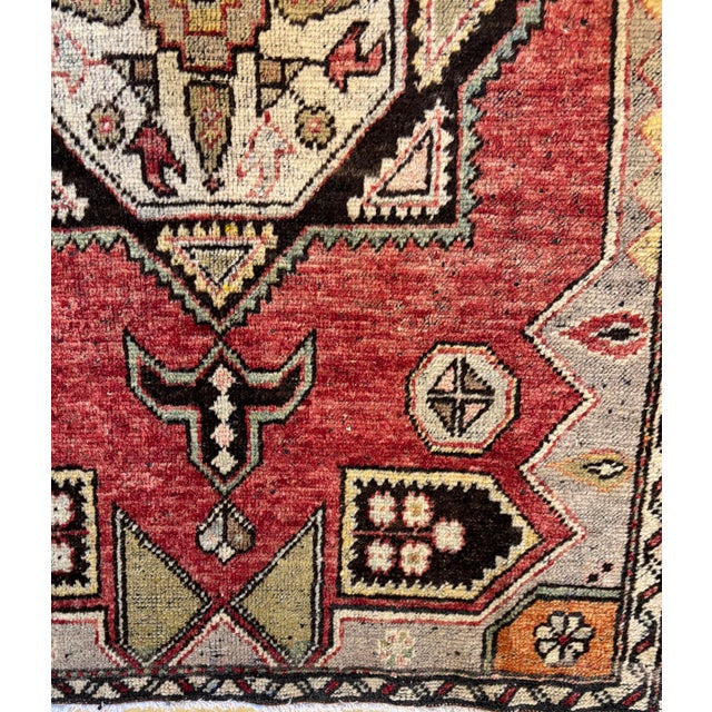 Red Vintage Turkish Oushak Rug 3'10 X 5'9 For Sale - Image 8 of 8