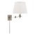 Visual Comfort Signature Triple Swing Arm Wall Lamp in Antique Nickel with Silk Shade For Sale
