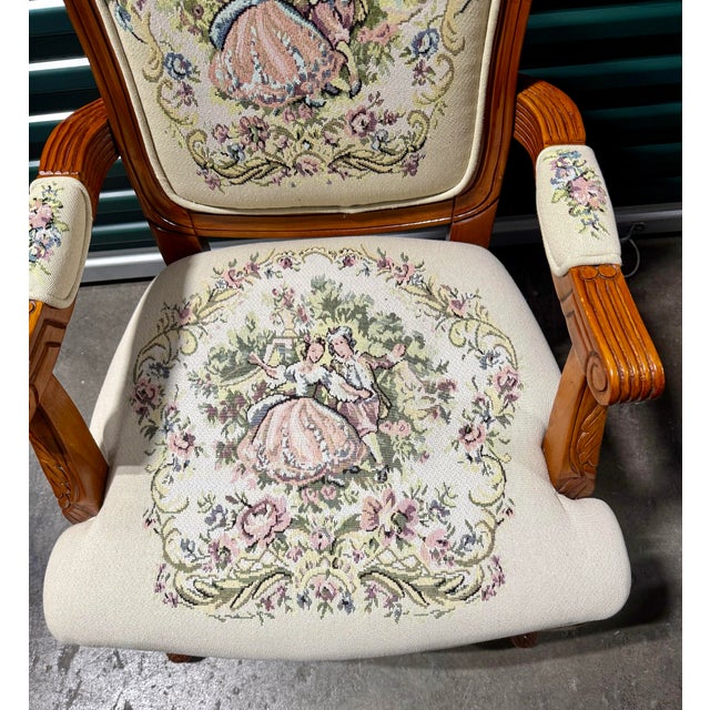 Late 20th Century Late 20th Century Louis XV French Provincial Parlor Chair For Sale - Image 5 of 12