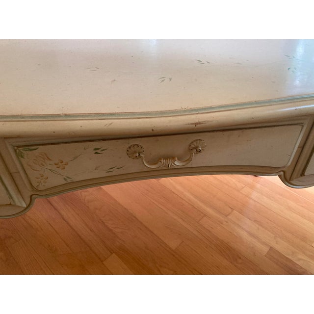 An authentic early-2000 writing desk from Ethan Allen Country French Collection (item #26-9319) This impressive piece is...