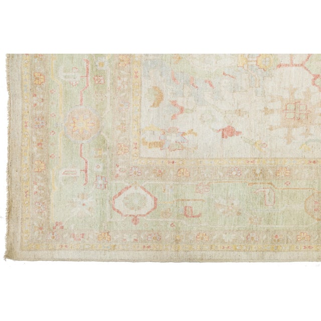 Grand Scale Modern Oushak Style Rug 14' X 19' Hand-Knotted Wool For Sale - Image 11 of 11