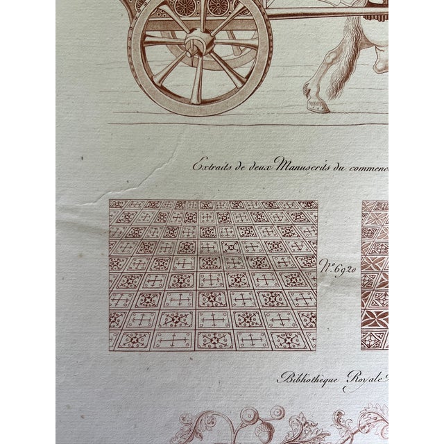 French 1839 Nicolas-Xavier Willemin French Medieval Manuscript Engraving From Monuments Français Inédits For Sale - Image 3 of 7