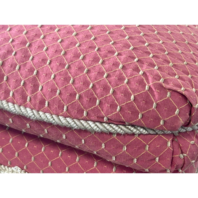 Vintage Square Ottomans on Casters, a Pair, Footstools, Traditional, Regency, Tassels and Fringe, Palm Beach For Sale In Naples, FL - Image 6 of 8