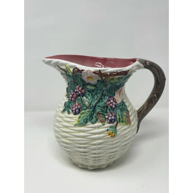 Vintage Italian Floral Pitcher For Sale - Image 9 of 12