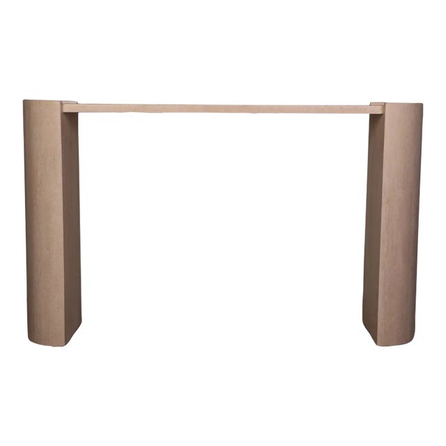 Décora D-Shaped Travertine Console Table 60" For Sale