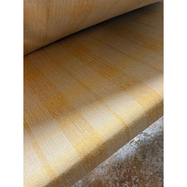 French Country Louis XIII Style Plaid Upholstered Bench For Sale In San Francisco - Image 6 of 12