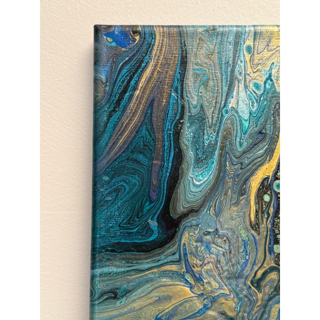 Textile Contemporary Abstract Expressionism "Marble" Original Oil Painting For Sale - Image 7 of 12