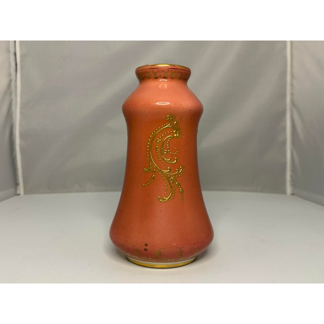 Art Nouveau Antique Royal Bonn Portrait Vase: Hand-Painted Gold Gilt Rococo Vase, Signed For Sale - Image 3 of 10