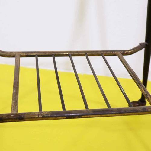 2000 - 2009 Metal Service Cart with Grille Shelf and Wheels For Sale - Image 5 of 9
