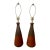 Pair Mid Century Brown and Orange Pottery Conical Lamps For Sale