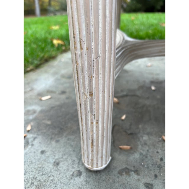 1980s Vintage Reeded Rattan Upholstered Armchair For Sale In New York - Image 6 of 8