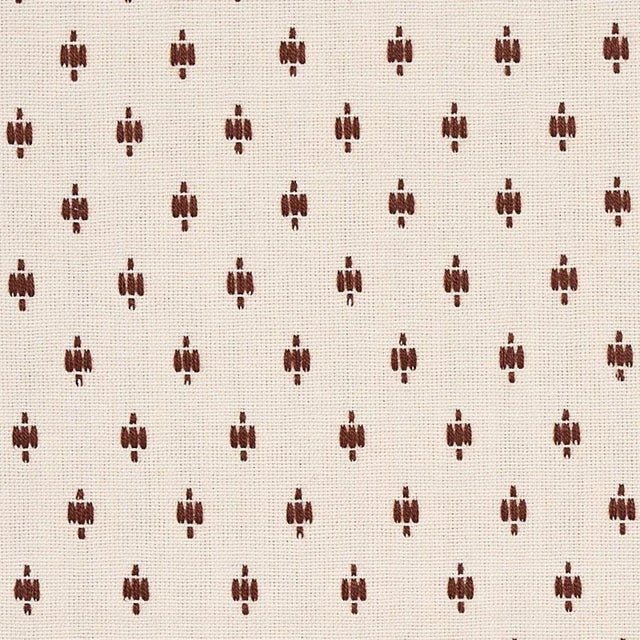 Traditional Sample - Schumacher Barlow Fabric in Light Brown on Ivory For Sale - Image 3 of 3