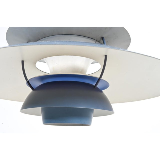 1960s 1960's Danish Ph5 Pendant Light in Blue Tones by Poul Henningsen for Louis Poulsen For Sale - Image 5 of 9