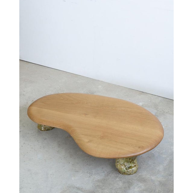 White Oak & Glazed Ceramic Coffee Table by Alexander Knysch Dimensions: W 120 x D 80 x H 25 cm Materials: White Oak &...