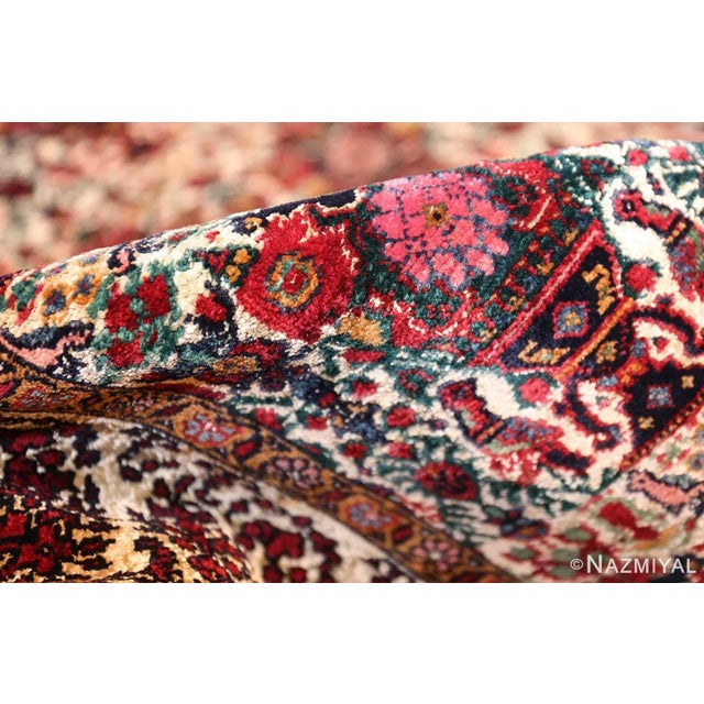 Antique Persian Wool and Silk Farahan Rug, Origin: Persia