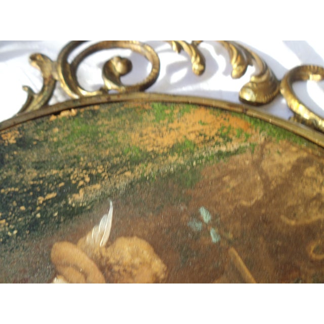 Art Nouveau Wall Paintings with Floral Brass Frames, 1890s-1910s, Set of 2 For Sale - Image 5 of 18
