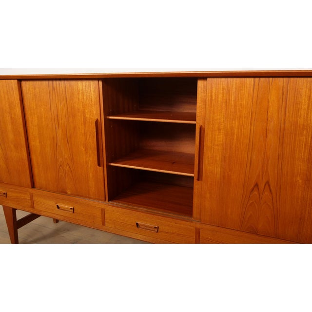 Vintage Danish Highboard in Teak with Light Inside For Sale - Image 16 of 18
