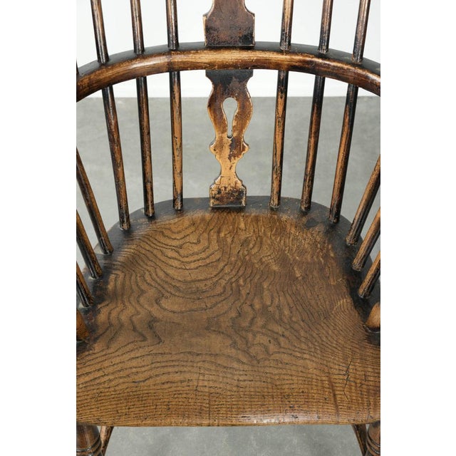Antique English Windsor Highback Chair, 1800s For Sale - Image 6 of 13