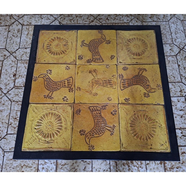 Coffee Table in Glazed Ceramic and Black Metal, 1960s For Sale - Image 4 of 7