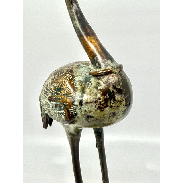 19th Century Neo Classical Grand Tour Bronze Heron Candle Holder For Sale - Image 14 of 15