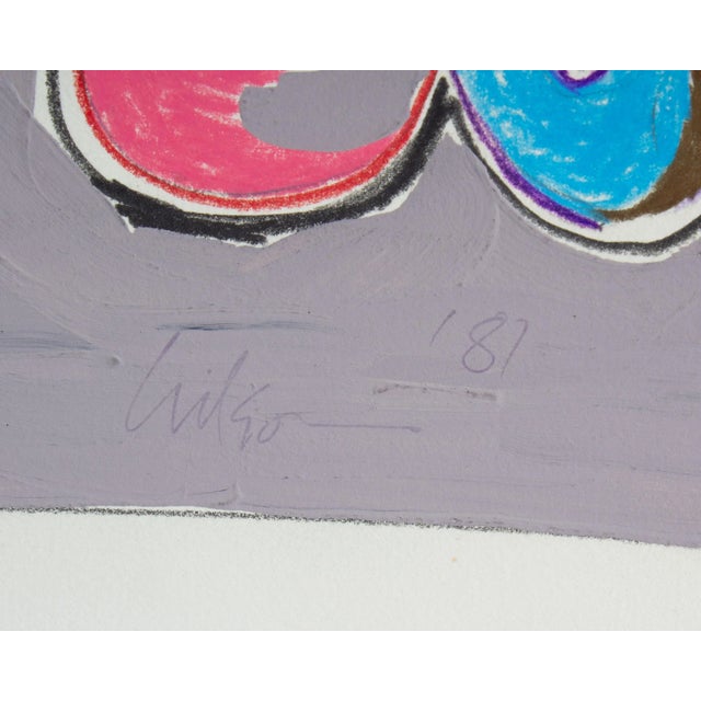 1981 Abstract Mixed Media Painting by Harry Hilson For Sale In Indianapolis - Image 6 of 8