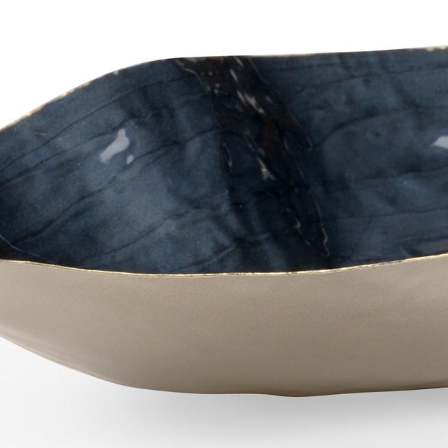 Teal enamel tray. For decoration only. Not for food use. 3h x 13w x 6.8d