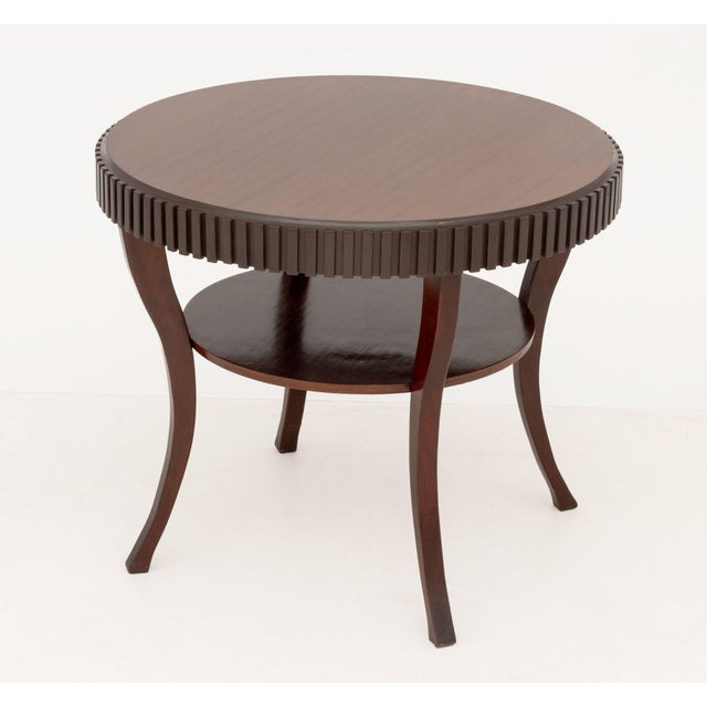 Barbara Barry Attributed Mahogany Circular Occasional Table For Sale In New York - Image 6 of 7