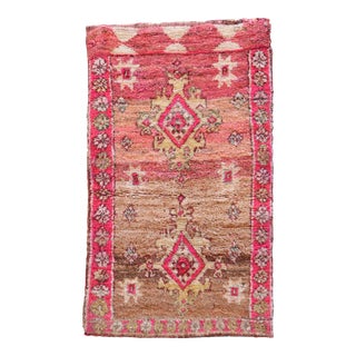 Pink Moroccan Vintage Rug - 3'1" X 5'1" Ft For Sale