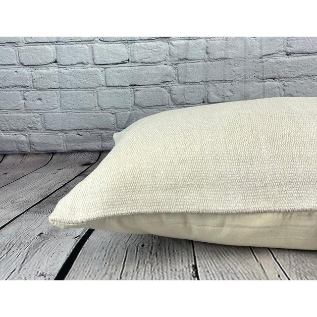 16 x 24 Hemp Pillow Turkish Cushion Natural White Pillow Cushion Cover For Sale - Image 4 of 4