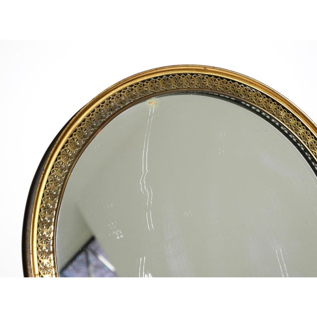 Large Mid-Century Italian Brass Table Mirror, 1950s For Sale - Image 15 of 18