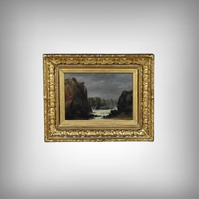 French School Artist, The Wild Coast of Belle-Île-en-Mer, 19th Century, Oil on Wood, Framed For Sale - Image 17 of 17