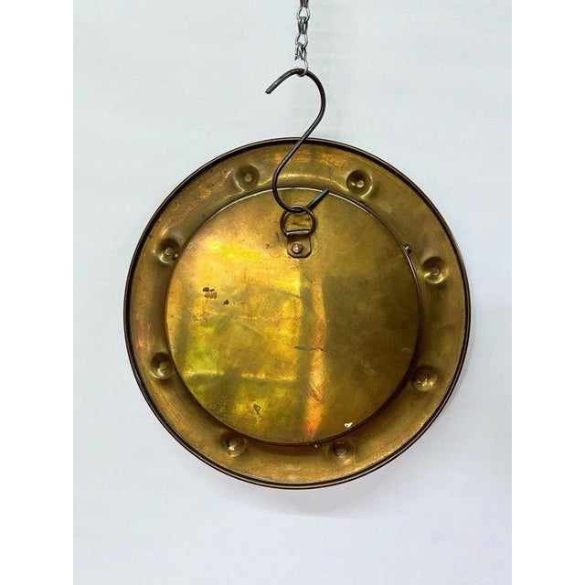1950s Mid-Century English Brass Convex Maritime Porthole Mirror, 1950s For Sale - Image 5 of 6