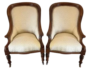 Set of Victorian Mahogany Armchairs, 1860s
