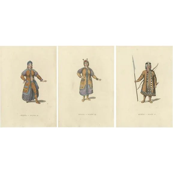 Engravings Depicting the Dress and Manners of the Yakouti Tribes in Russia, 1814, Set of 3 For Sale