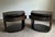 An elegant and highly refined pair of Barbara Barry for McGuire oval nightstands or end tables, embodying the designer’s...