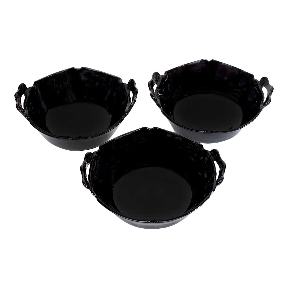 Black Depression Glass Bowls Set of 3 Chairish
