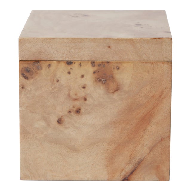 Mesa Burl Wood Bath Accessories - Cotton Jar For Sale