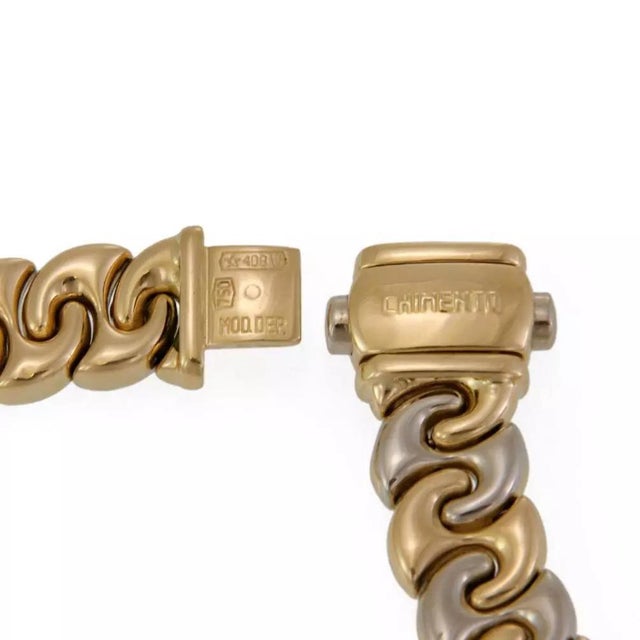 Chimento 18k Diamond & Gems Two Tone Gold Fancy Collar Necklace For Sale - Image 4 of 5