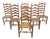 Set of 6 French Provincial Ladderback Dining Chairs With Rush Seats, Oak, Mid-Century For Sale