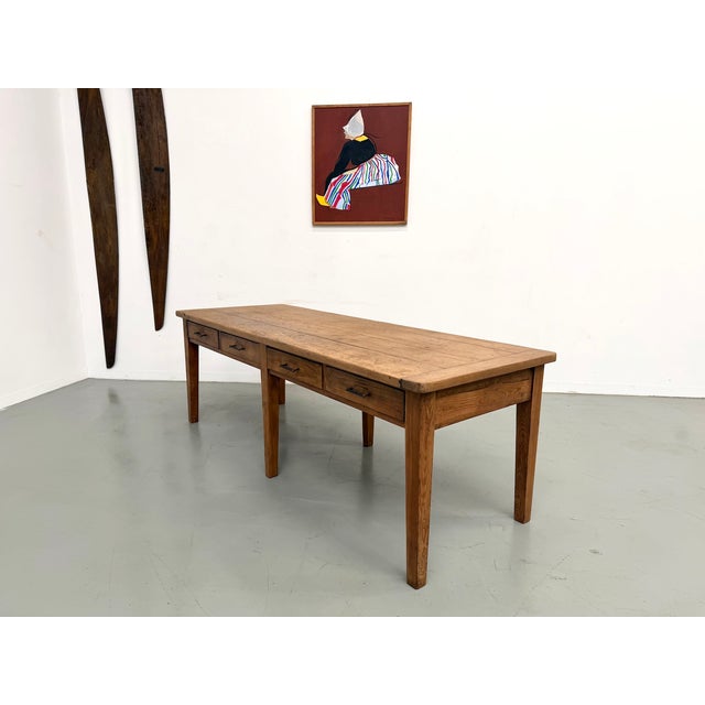 Large Farmhouse Table with Oak Top and Spindle Legs, 1950s For Sale - Image 14 of 18