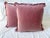 Pair of custom, occasionally used Pink velvet Euro pillow shams and 75% grey duck feathers/25% duck down inserts. Custom...