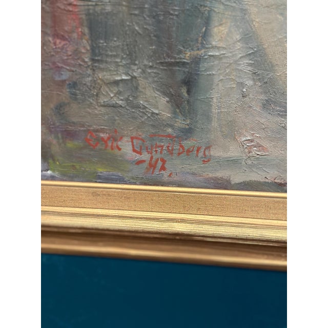 Eric Seth Lundberg, Portrait, 1942, Oil Painting on Panel, Framed For Sale - Image 7 of 18