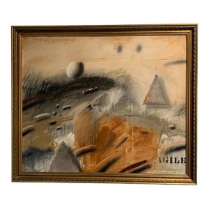 Jørgen Waring (1938-2022), Oil on Board, Abstract Painting, Signed '82